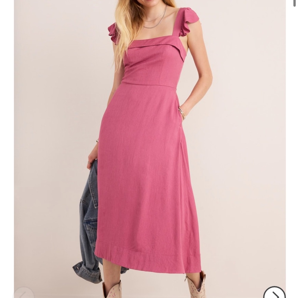 NWT Francesca’s Lena Rosy Pink Bow Back Midi Dress Sz XL